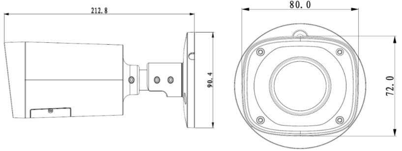 Габаритные размеры видеокамеры BOLID VCG-120-01