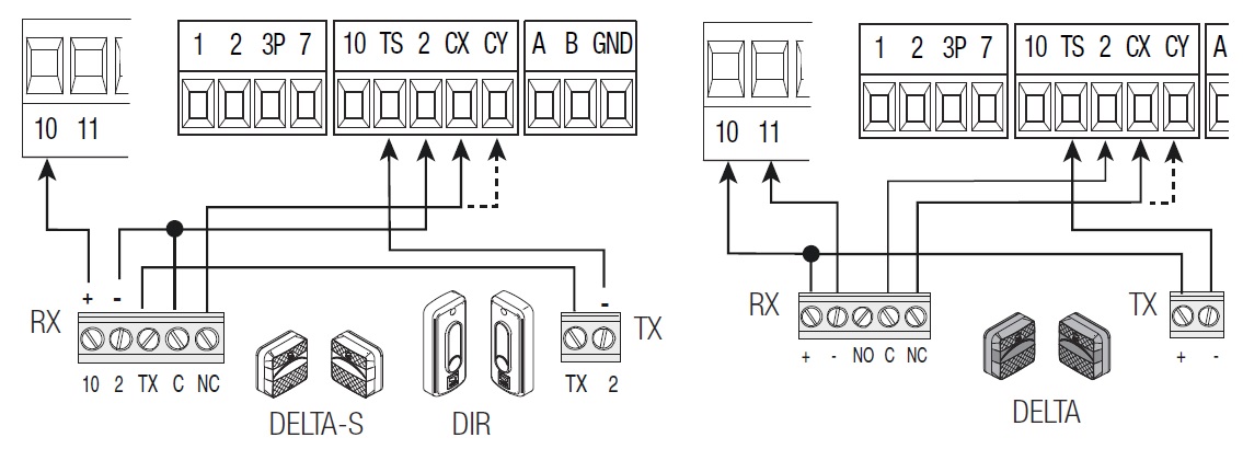 ZL65_Схема подключения фотоэлементов с функцией самодиагностики