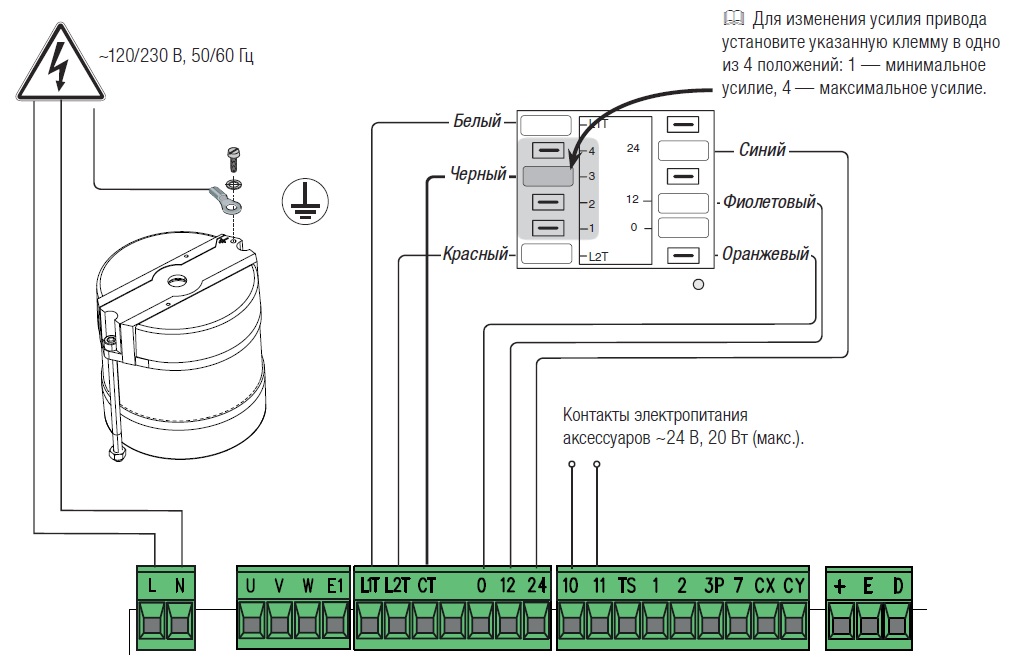 BX704AGS COMBO CLASSICO_Схема подключения электропитания