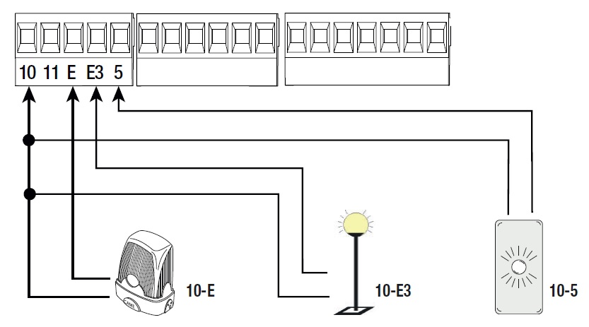 Схема подключения сигнальных устройств к BKV15AGS