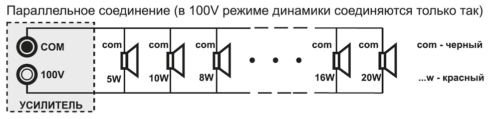 Подключение SUB-S8T_100 В