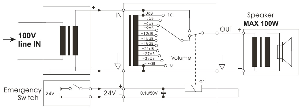 Схема регулятора громкости VA-1100