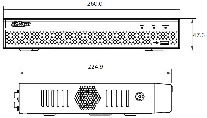 Габаритные размеры DHI-NVR2108HS-4KS2