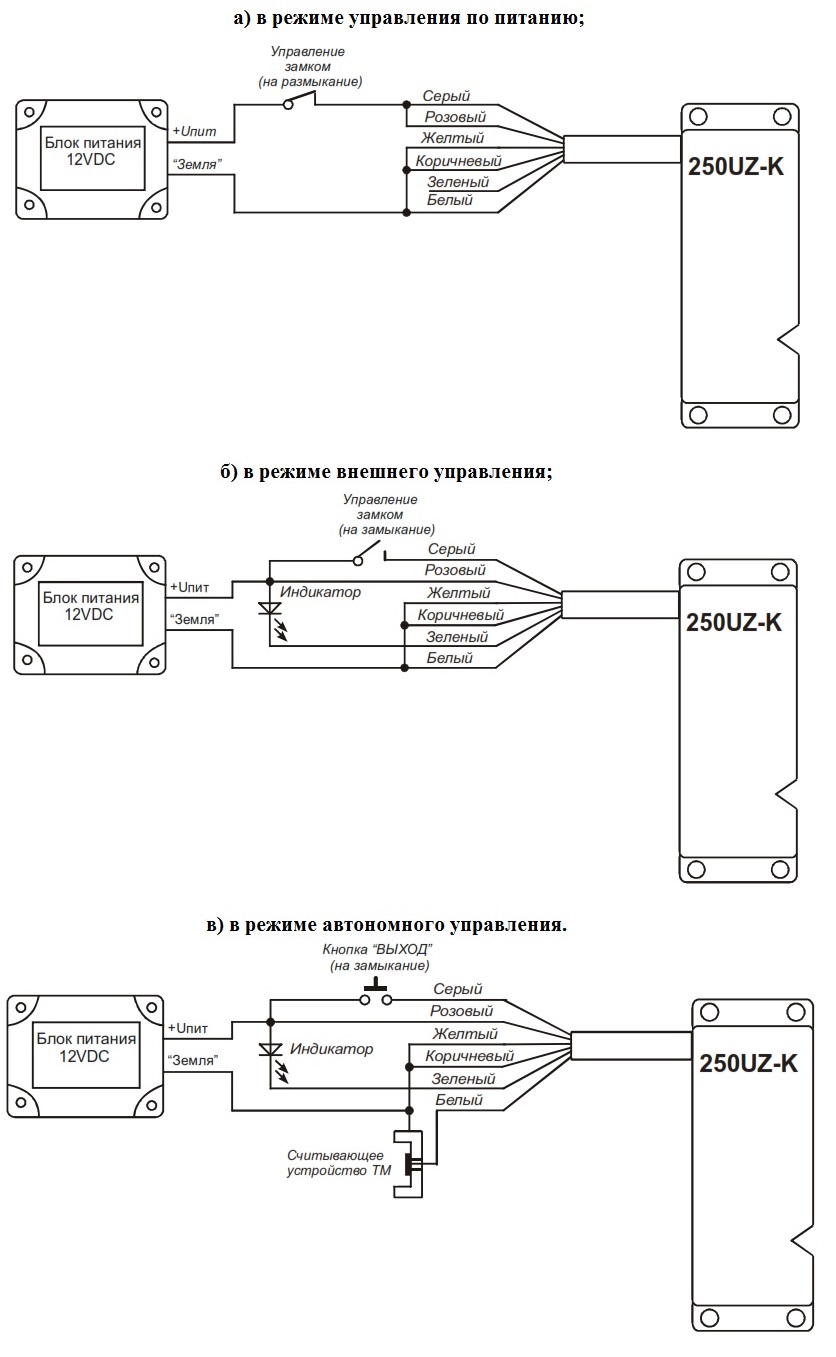 Схемы подключения AL-250UZ-К
