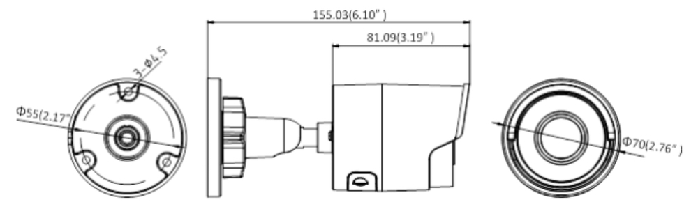 Габаритные размеры HikVision DS-2CD2023G0-I