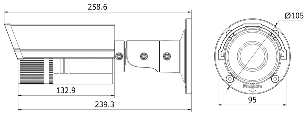 Габаритные размеры HikVision DS-2CD2642FWD-IS