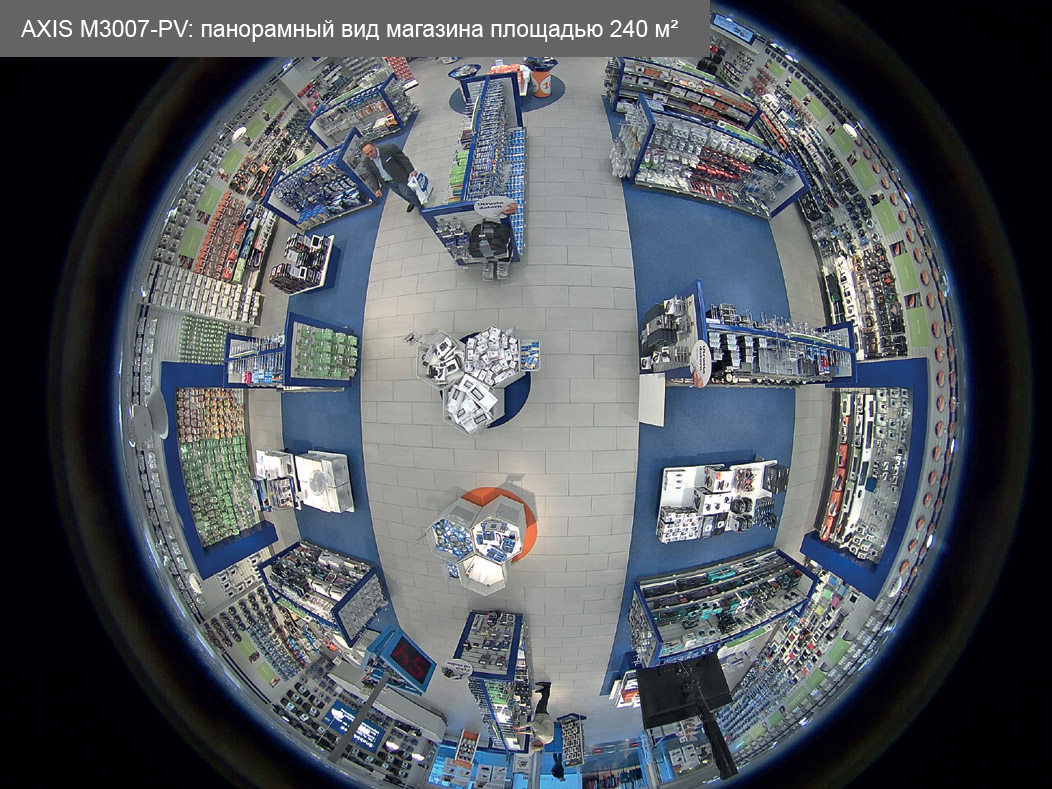 Панорамный вид купольной IP камеры