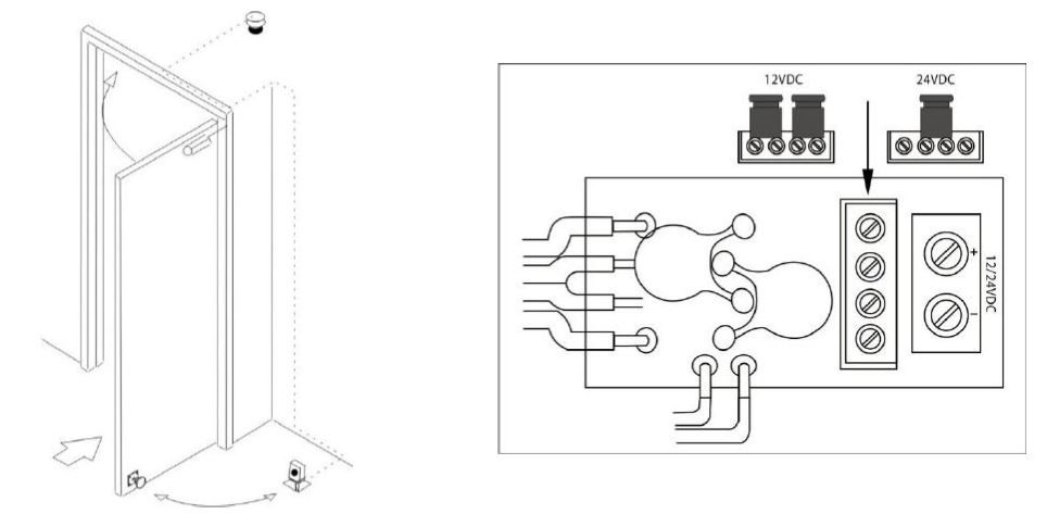 Схема установки электромагнитного фиксатора Smartec ST-DH603U