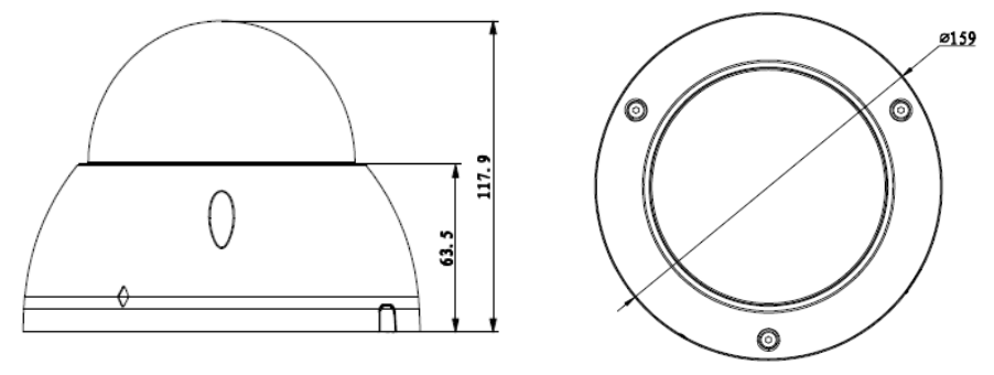 Габаритные размеры RVi-IPC34VM4 V.2