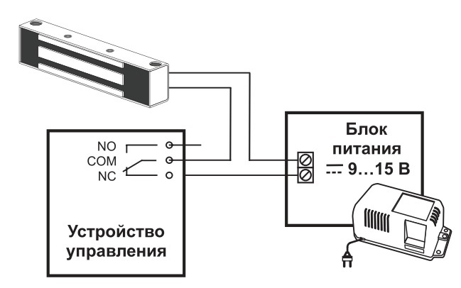 Схема подключения электромеханического замка на калитку без домофона
