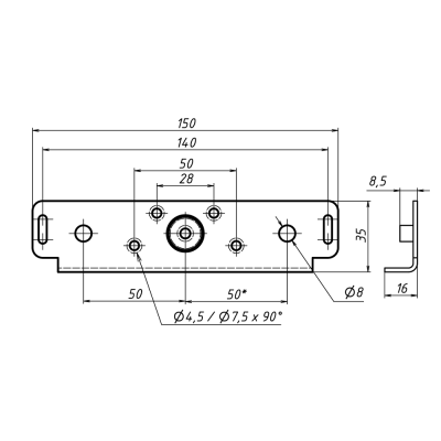 Монтажный комплект для якоря замков ALM-200P, ALM-180FB и ALM-200FB MK 180-PD