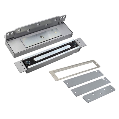 Влагозащищенный врезной электромагнитный замок с ручкой ALM-350FTL (серый)