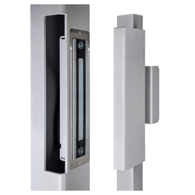 Влагозащищенный врезной электромагнитный замок с ручкой ALM-350FTL (серый)