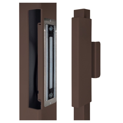 Влагозащищенный врезной электромагнитный замок с ручкой ALM-350FTL (коричневый)