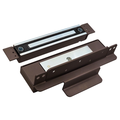 Влагозащищенный врезной электромагнитный замок с ручкой ALM-350FTL (коричневый)