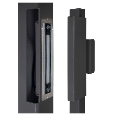 Влагозащищенный врезной электромагнитный замок с ручкой ALM-350FTL (черный)