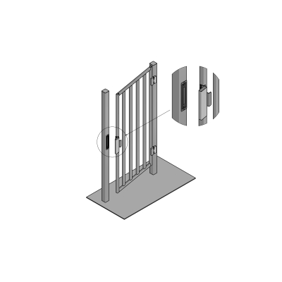 Влагозащищенный врезной электромагнитный замок с ручкой ALM-350FTL (черный)