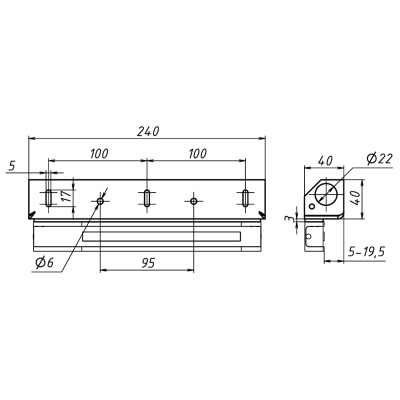 Монтажный комплект для корпуса замка ALM-200FB MK 200FB-MR