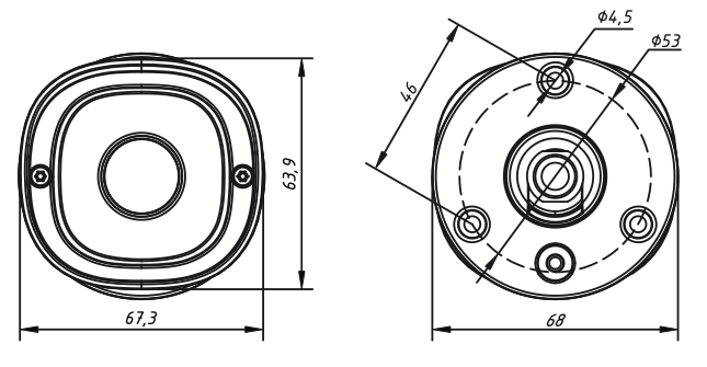 Габаритные размеры TR-D2123IR6 v6 2.7-13.5 