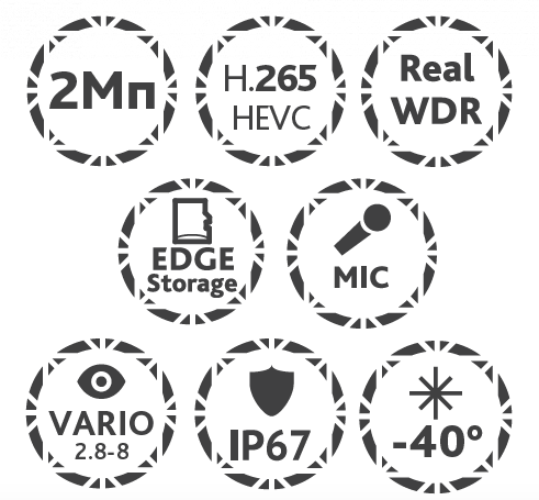 Особенности TRASSIR TR-D2122ZIR3 v6 2.8-8