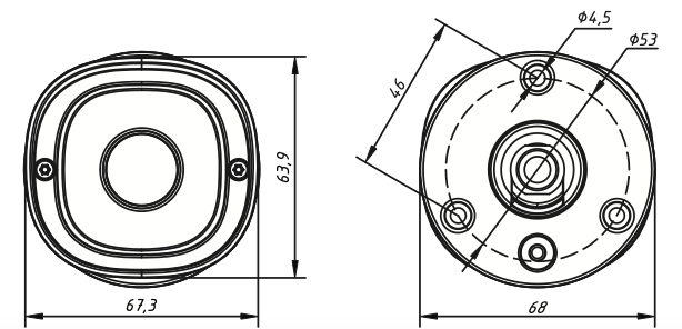 Габаритные размеры TR-D2152ZIR3 2.8-8