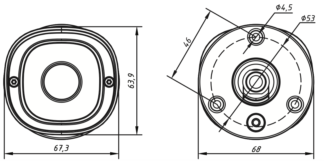 Габаритные размеры TR-D2151IR3 2.8