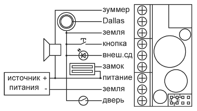 Подключение контроллера доступа AccordTec AT-K1000 UR