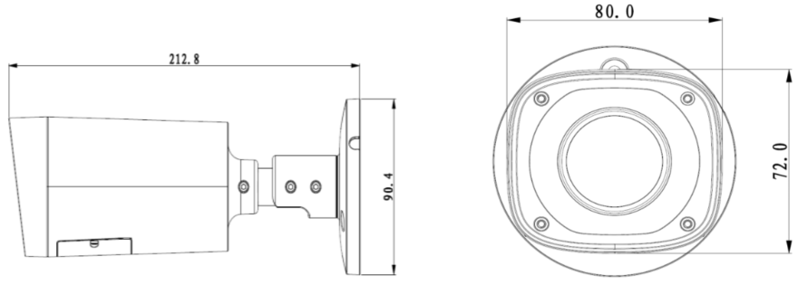Габаритные размеры видеокамеры BOLID VCG-120