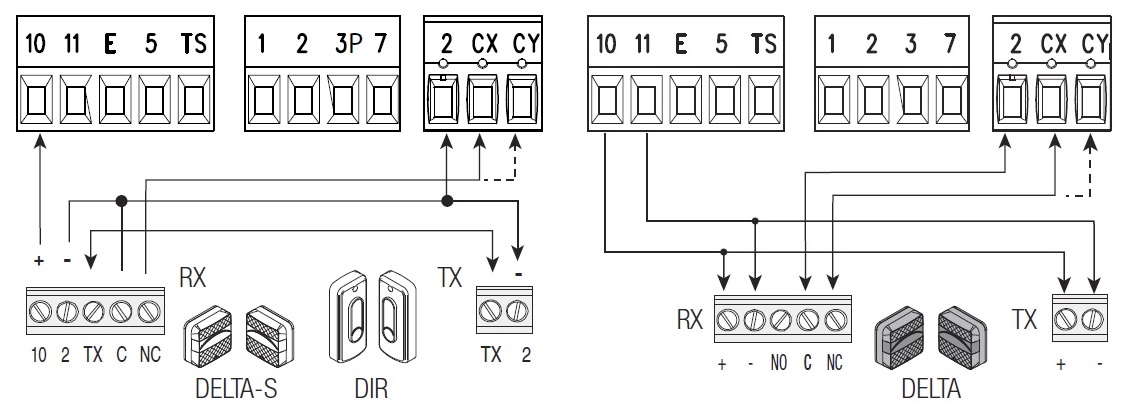 Схема подключения фотоэлементов к VER13DMS