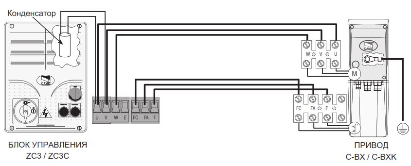Схема подключения приводов к ZC3