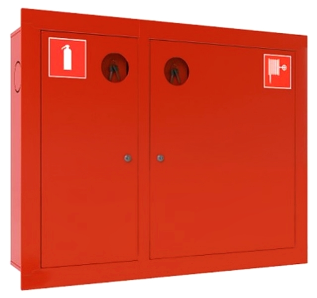 ШПК-315ВЗК - шкаф пожарный встраиваемый, закрытый, красный, кран .