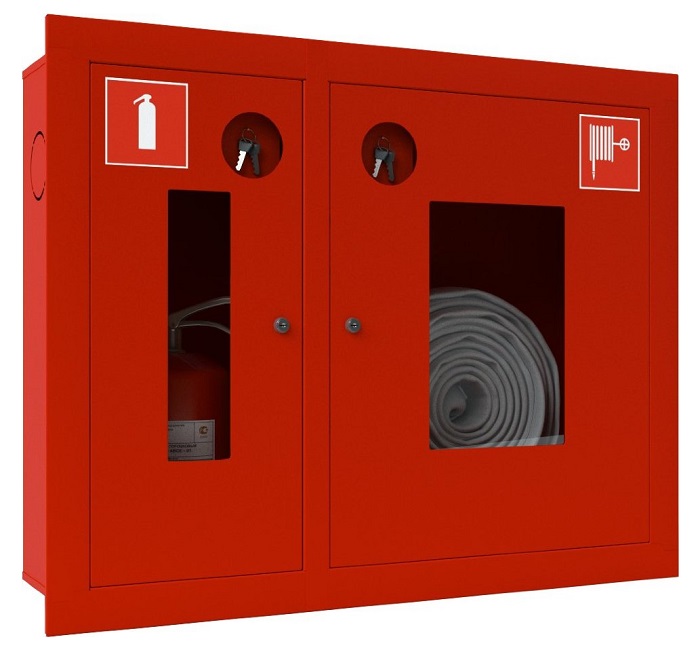 ШПК-315ВОК - шкаф пожарный встраиваемый, открытый, красный, кран .