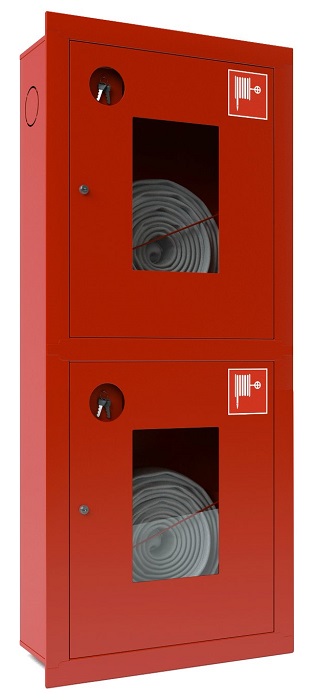 ШПК-320-21ВОК - шкаф пожарный встраиваемый, открытый, красный, на 2 крана