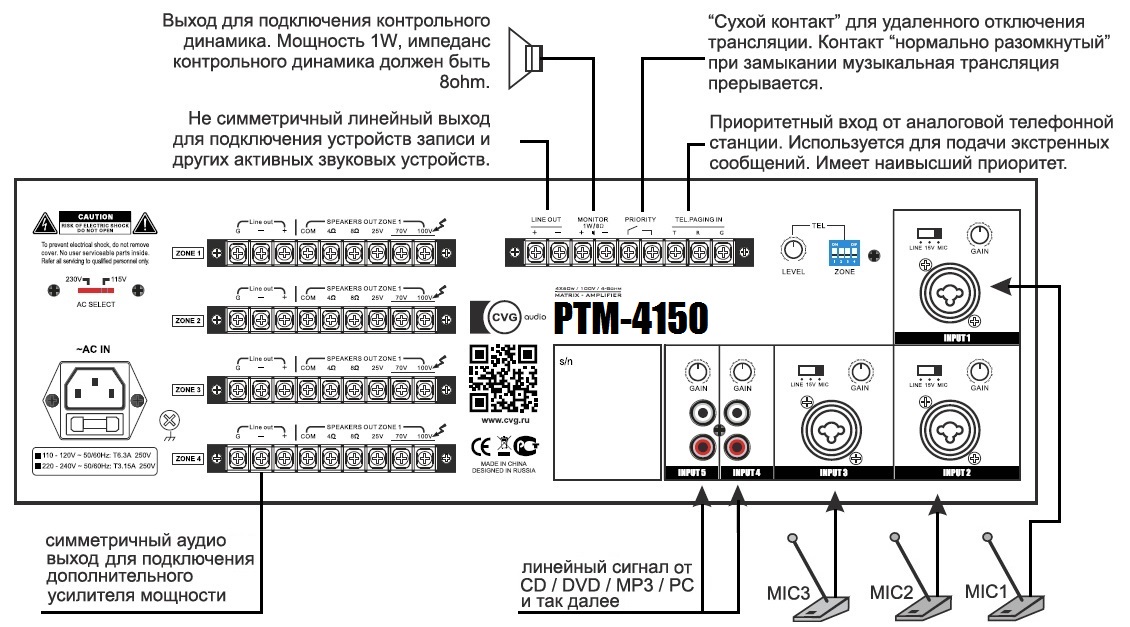 Схема подключения PTM-4150