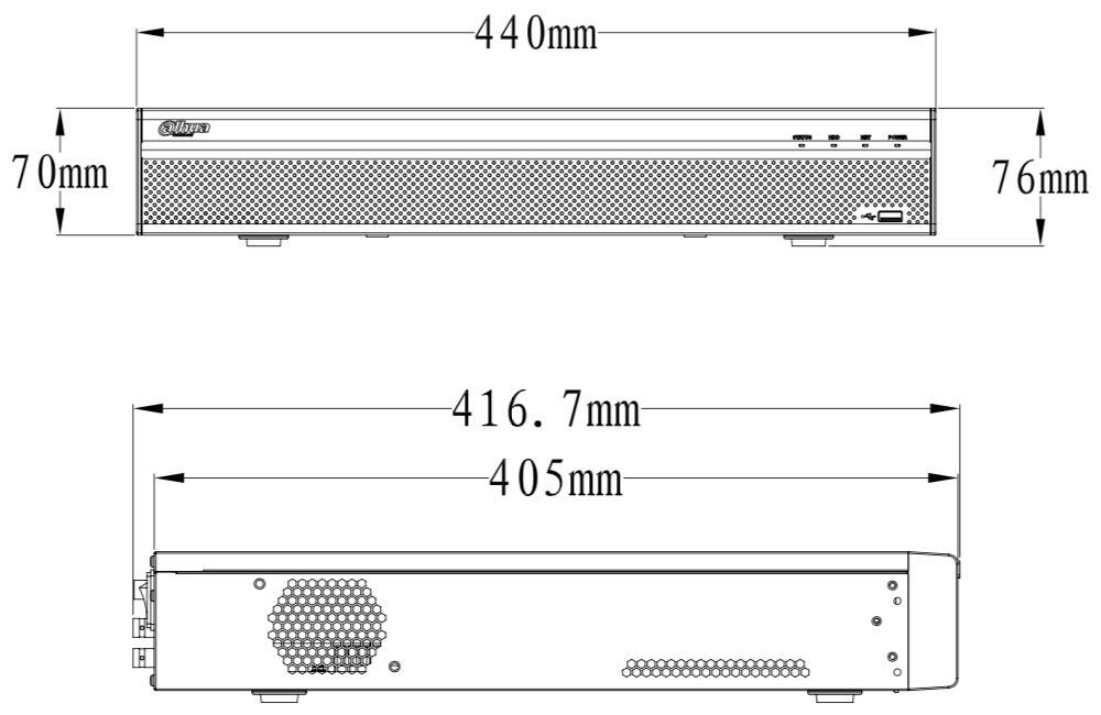 Габаритные размеры DAHUA DH-XVR5432L-X