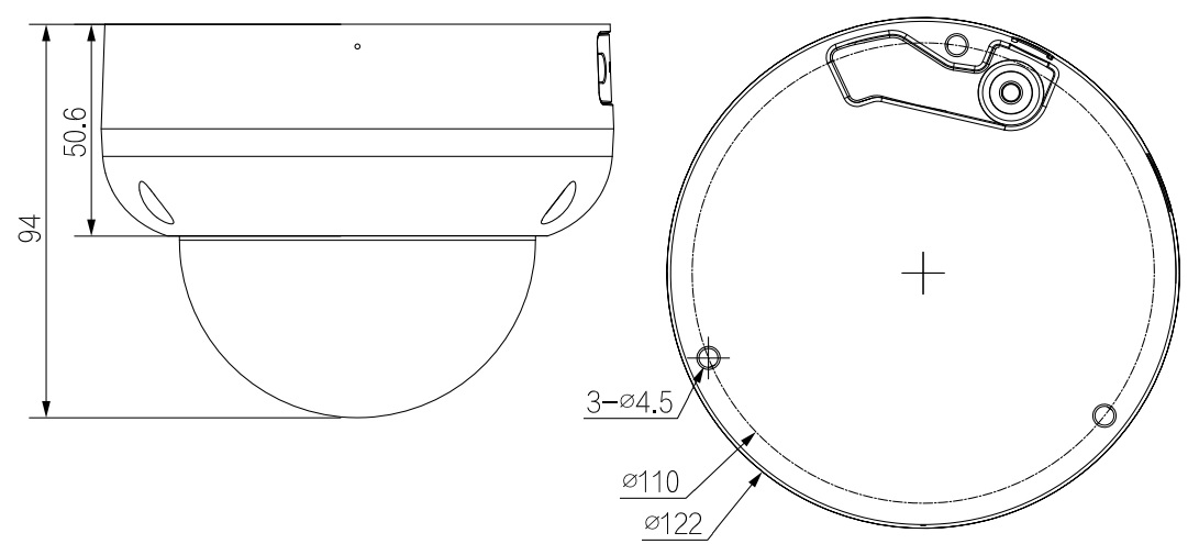 Габаритные размеры DAHUA DH-IPC-HDBW5449RP-ASE-LED
