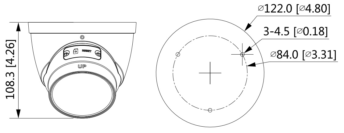 Габаритные размеры DAHUA DH-IPC-HDW2231TP-ZS
