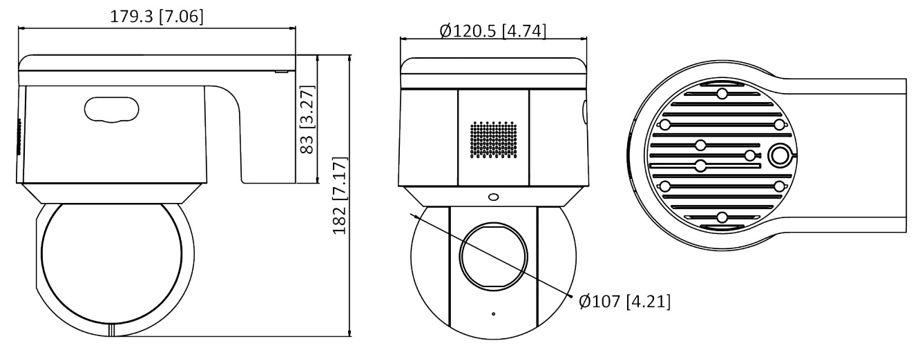 Габаритные размеры Hikvision DS-2DE3A404IW-DE