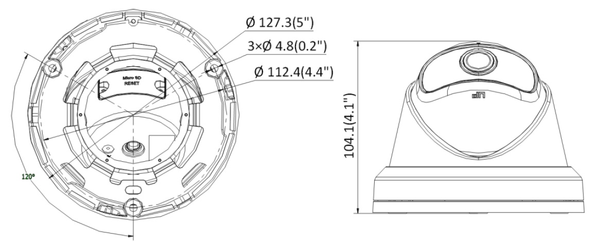 Габаритные размеры HikVision DS-2CD2345G0P-I