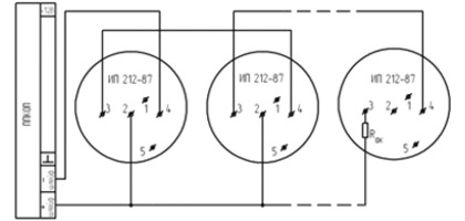 схема подключения извещателя ИП 212-87 по 2х проводному шлейфу сигнализации