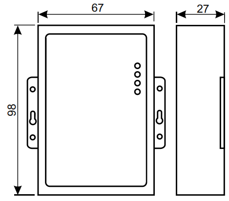 Габаритные размеры адаптера Ironlogic Z-397 (мод. Web)