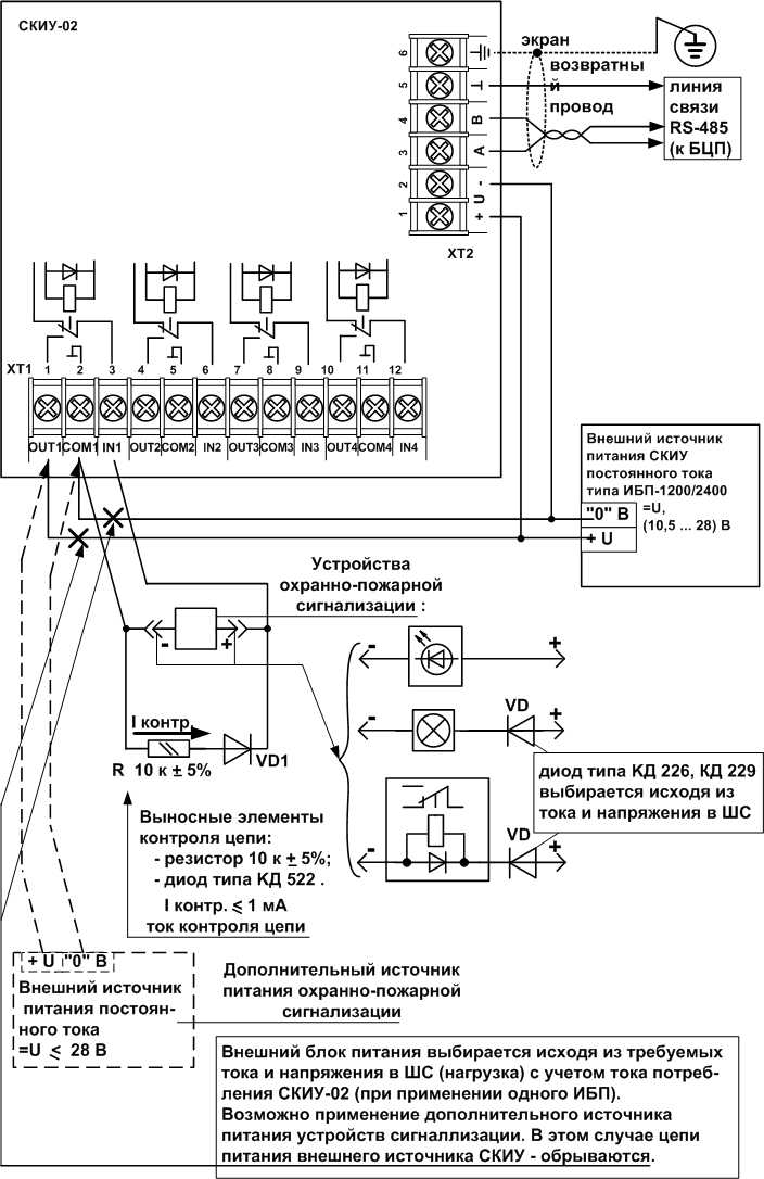 Схема подключения Сигма СКИУ-02 IP65