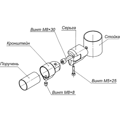 Патрубок поворотный для крепления поручней PERCo-BH02 0-11