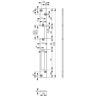 Планка запорная FLH 24 15180124