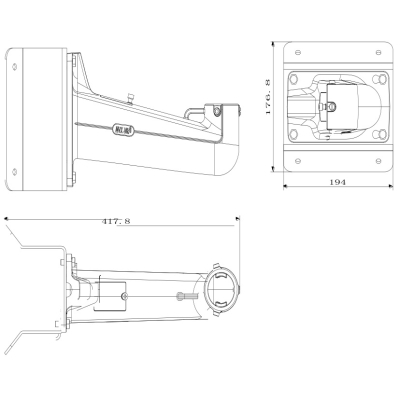 Угловой кронштейн для поворотных камер DS-1602ZJ-corner