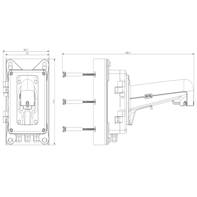Настенный кронштейн с монтажной коробкой DS-1602ZJ-box-pole