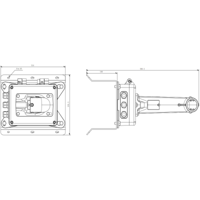 Настенный кронштейн с монтажной коробкой DS-1602ZJ-box-corner