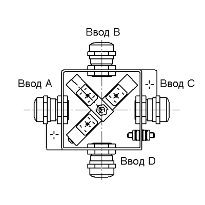 Коробка монтажная огнестойкая КМ-О (6к*6,0)-IP66 три ввода