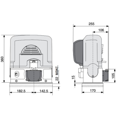 Привод для откатных ворот BK-2200