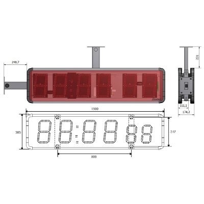Уличные цифровые LED часы HMS LED 25 (939431J)